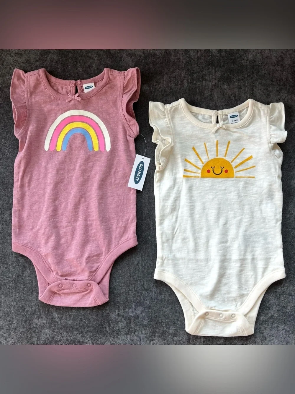 NWT Old Navy Rainbow and Sunshine Onesie Bundle Size 12-18 Months